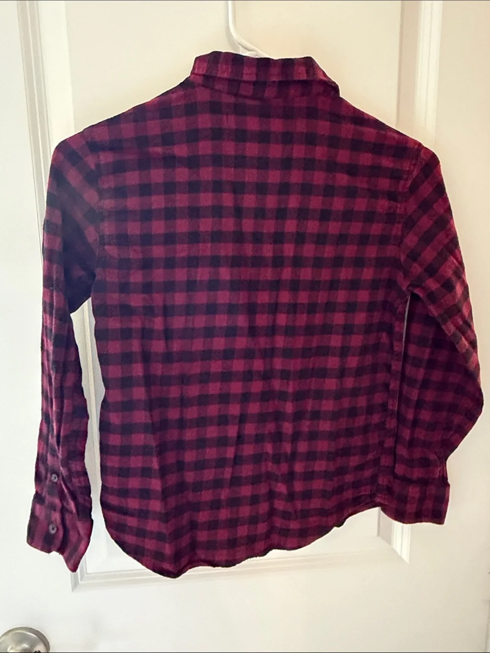 Old Navy Red and Black Plaid Button-Down Shirt